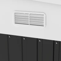 Magazie de Gradina Outsunny cu Usa Glisanta si Orificii de Aerisire, din Otel Galvanizat, 345x280.5x169-201 cm, Negru(m-10)