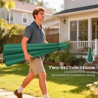 Outsunny 3 m Garden Parasol with Tilt Mechanism & Crank Handle, UPF 30+ Patio Umbrella Outdoor Table Umbrella, Green(m-9)