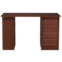 Homcom Birou Lemn Nuc – Cu 3 Sertare & 3 Rafturi Reversibile, 120 cm(m-10)