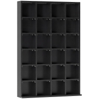 HOMCOM Mobile Porta CD con Ripiani Regolabili per 456 CD o 336 DVD, 24 Scomparti, 89x20x130.5 cm, Nero