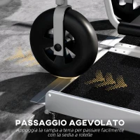 HOMCOM Rampa Pieghevole per Sedia a Rotelle in Alluminio con Rivestimento Antiscivolo e Bordi, 122x73.5 cm, Nero(m-8)