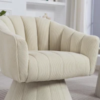 360°-Drehstuhl mit ergonomischer, umschließender Rücken- und Armlehne, 70 x 66 x 72 cm, Beige(m-7)