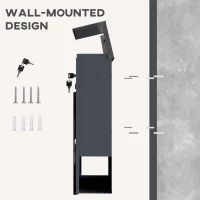 HOMCOM Skrzynka na listy do montażu na ścianie, odporna na warunki atmosferyczne, z uchwytem na gazety i 2 kluczami, ciemnoszara(m-7)