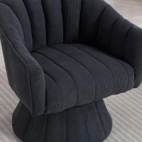 360°-Drehstuhl mit ergonomischer, umschließender Rücken- und Armlehne, 70 x 66 x 72 cm, Dunkelgrau(m-6)