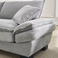 Modernes 2-Sitzer-Stoffsofa, für Wohnzimmer/Schlafzimmer/Büro, 224 x 81 x 81 cm, Hellgrau(m-6)