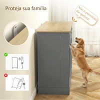 HOMCOM Aparador de Cozinha com 3 Prateleiras de Porta Gaveta e Prateleiras Ajustáveis para Sala de Jantar 105x40x83 cm Cinzento(m-8)