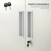 HOMCOM Armadio da Ufficio a 5 Livelli con 4 Ripiani Regolabili, in Acciaio, 80x40x180 cm, Bianco(m-5)