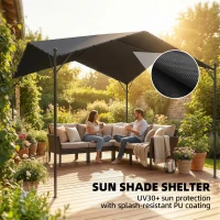 Outsunny Pergola Altana 3x3m Wodoodporna Stabilna Zimoodporna Ochrona Przed Słońcem ze Skośnym Dachem Wzmocnienia Trójkątne(m-6)