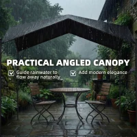 Outsunny Pergola Altana 3x3m Wodoodporna Stabilna Zimoodporna Ochrona Przed Słońcem ze Skośnym Dachem Wzmocnienia Trójkątne(m-4)