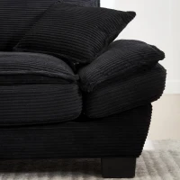 Modernes 2-Sitzer-Stoffsofa, für Wohnzimmer/Schlafzimmer/Büro, 224 x 81 x 81 cm, Schwarz(m-7)