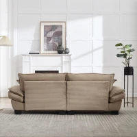 Divano moderno 2 posti in tessuto effetto velluto, per casa e ufficio, 224x81x81 cm, Kaki(m-6)