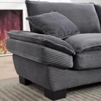 Modernes 2-Sitzer-Stoffsofa, für Wohnzimmer/Schlafzimmer/Büro, 224 x 81 x 81 cm, Dunkelgrau(m-6)