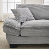 Modernes 2-Sitzer-Stoffsofa, für Wohnzimmer/Schlafzimmer/Büro, 224 x 81 x 81 cm, Hellgrau(m-7)