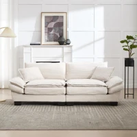 Modernes 2-Sitzer-Stoffsofa, für Wohnzimmer/Schlafzimmer/Büro, 224 x 81 x 81 cm, Beige(m-4)