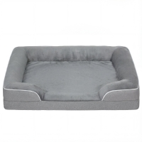 PawHut Cama para Perros Medianos Cama para Gatos con Base Antideslizante Funda Extraíble y Lavable 91,5x68,5x16,5 cm Gris
