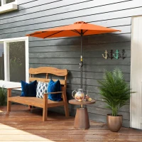 Outsunny Half Round Parasol Umbrella - Orange(m-9)