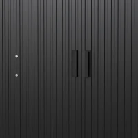 Magazie de Gradina Outsunny cu Usa Glisanta si Orificii de Aerisire, din Otel Galvanizat, 345x280.5x169-201 cm, Negru(m-11)