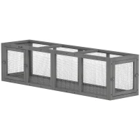 PawHut Outdoor Cat Tunnel, Wooden Play Cat Enclosure, Extendable Pet Run with 3 Doors, for Indoor and Outdoor Use, Grey(m-11)