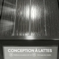 Outsunny Banc de Jardin 2 Places, Banc d'Extérieur avec Assise à Lattes Effet Bois et Cadre en Acier pour Patio, Parc, Gris(m-6)