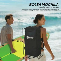 Outsunny Tabla Paddle Surf Hinchable SUP Extra Largo de 335 cm con Asiento Remo Convertible Aletas Bomba y Mochila Carga 180 kg(m-7)