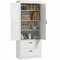 Szafka kuchenna, wysoka, regulowane półki, 2 szuflady, kremowa(m-18)
