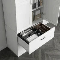 Szafka kuchenna, wysoka, regulowane półki, 2 szuflady, kremowa(m-9)