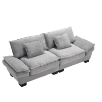 Modernes 2-Sitzer-Stoffsofa, für Wohnzimmer/Schlafzimmer/Büro, 224 x 81 x 81 cm, Hellgrau(m-10)