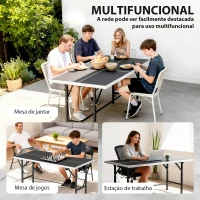 SPORTNOW Mini Mesa de Ping Pong Dobrável 152x76 cm para Exterior com Rede 2 Raquetes e 3 Bolas Fácil de Transportar Preto(m-7)