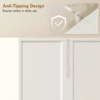 HOMCOM 174 cm hoge badkamerkast met uitklapbare wasmand en soft-close deuren, wit(m-7)