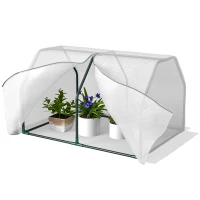 Outsunny Mini Serra da Giardino e Balcone in Plastica PE e Acciaio con Chiusura a Zip, 99x71x60 cm(m-11)