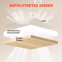 HOMCOM Ergonomische bureaustoel met vibratiemassage en verwarming, kantelbaar, met voetsteun, crème wit(m-6)