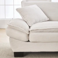 Modernes 2-Sitzer-Stoffsofa, für Wohnzimmer/Schlafzimmer/Büro, 224 x 81 x 81 cm, Beige(m-7)