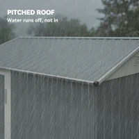 Outsunny Metalowy Domek Ogrodowy 3,5 m², Wysoki Zamykany Schowek z Pochyłym Dachem, Wentylacją i Rękawicami, 209 x 177 x 236 cm(m-7)