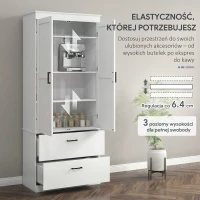 Szafka kuchenna, wysoka, regulowane półki, 2 szuflady, kremowa(m-7)