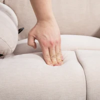 HOMCOM Poltrona Reclinabile con Poggiapiedi, Massaggio e Riscaldamento con 5 Programmi e 8 Punti Vibranti, Beige(m-9)