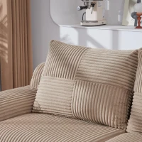 Modulares 2-Sitzer-Cordsofa, mit Getränkehalter und Seitentasche, 200 x 99 x 80 cm, Khaki(m-5)