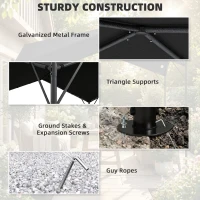 Outsunny Pergola Altana 3x3m Wodoodporna Stabilna Zimoodporna Ochrona Przed Słońcem ze Skośnym Dachem Wzmocnienia Trójkątne(m-5)