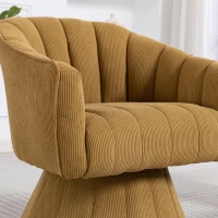 360°-Drehstuhl mit ergonomischer, umschließender Rücken- und Armlehne, 70 x 66 x 72 cm, Senfgelb(m-6)