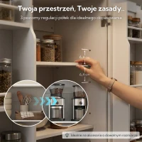 HOMCOM Szafka kuchenna Bufet z 2 drzwiami, 8 półkami drzwiowymi, 2 szufladami, Wysoki szafka z regulowanymi półkami, Nowoczesny schowek na zapasy do salonu, Biały, 60 x 40 x 159 cm(m-6)