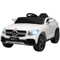 AIYAPLAY Coche Eléctrico para Niños Mercedes-Benz GLC Coupé 12V Mando a Distancia 2,4 G Motor Doble MP3 Blanco(m-11)