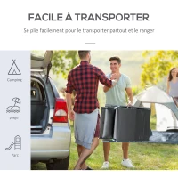 Outsunny Bain de Soleil Pliable transat inclinable 7 Positions Chaise Longue Grand Confort avec Matelas + accoudoirs métal époxy textilène Polyester Gris(m-6)