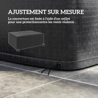 Outsunny Housse salon de jardin extérieure bâche de protection extérieure anti-UV  en polyéthylène 235 x 190 x 90 cm noir(m-6)