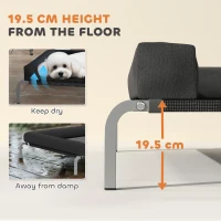 PawHut Elevated Dog Bed with Removable Bolsters, Raised Dog Bed for Small Breeds, Portable Indoor & Outdoor Pet Cots, Black(m-4)