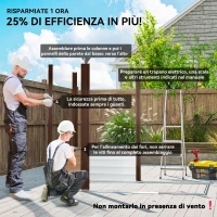 Outsunny Casetta da Giardino in Acciaio con Prese d'Aria e Catenaccio, 1.9x1.3m, Colore Quercia(m-4)