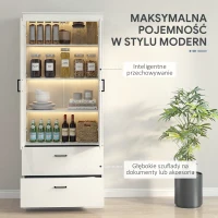 Szafka kuchenna, wysoka, regulowane półki, 2 szuflady, kremowa(m-5)