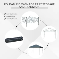 Outsunny Tuinpaviljoen vouwpaviljoen pop-up partytent tuintent incl. haringen zwart(m-4)