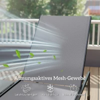 Outsunny 2-delige set tuinligbedden met 5-voudig verstelbare rugleuning, zijtafel, 2 wielen, antislipvoetjes, grijs(m-6)