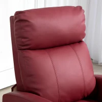 HOMCOM Poltrona Relax Massaggiante con Telecomando e 8 Programmi, Reclinazione e Poggiapiedi, Rosso(m-9)