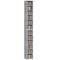HOMCOM Set of Two 102 CD Storage Units - Cement Grey(m-10)