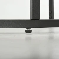 HOMCOM Set de 2 măsuțe de cafea rotunde suprapuse din metal și MDF cu efect de marmură, gri și negru(m-14)